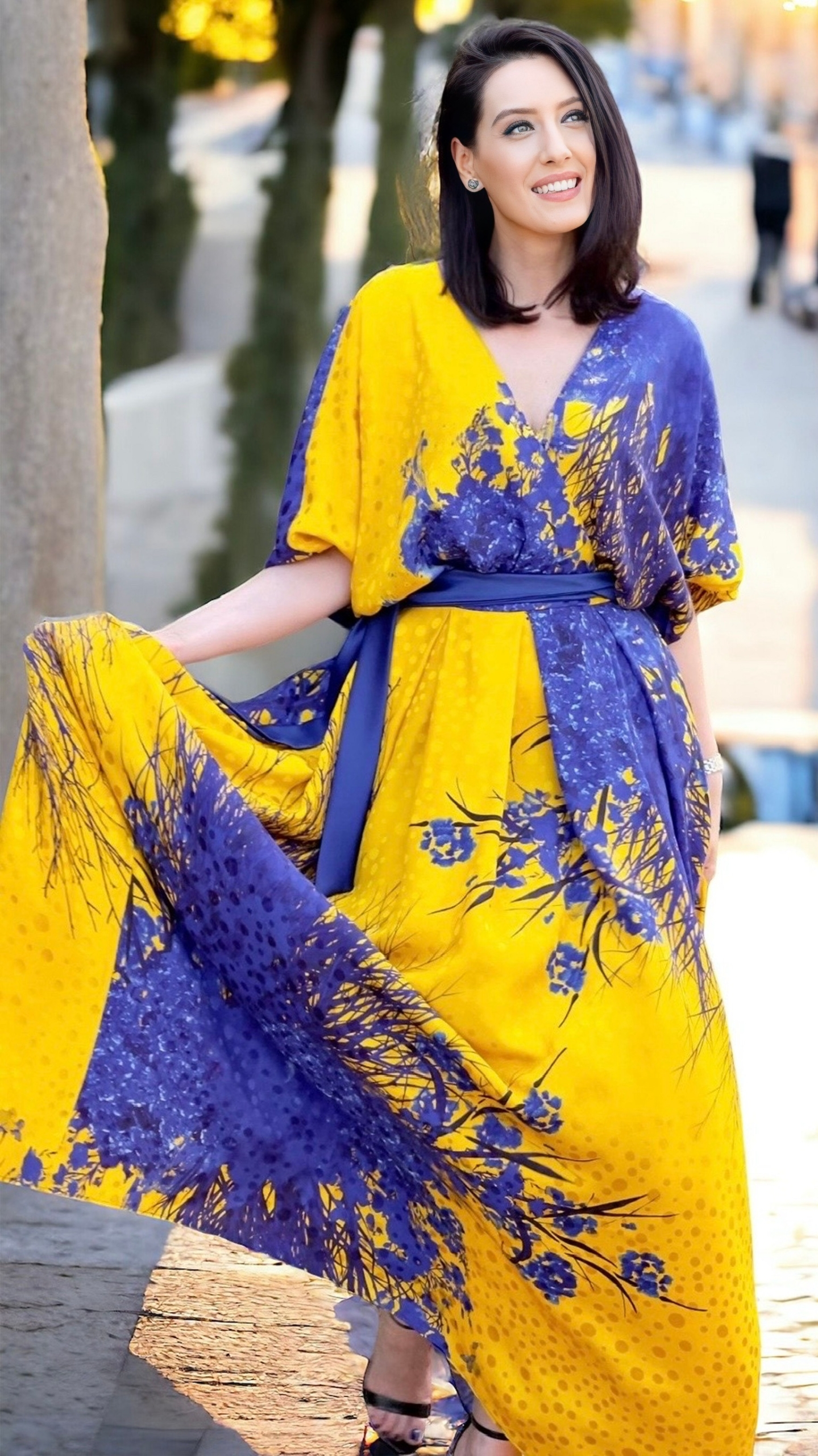 Natural silk maxi dress